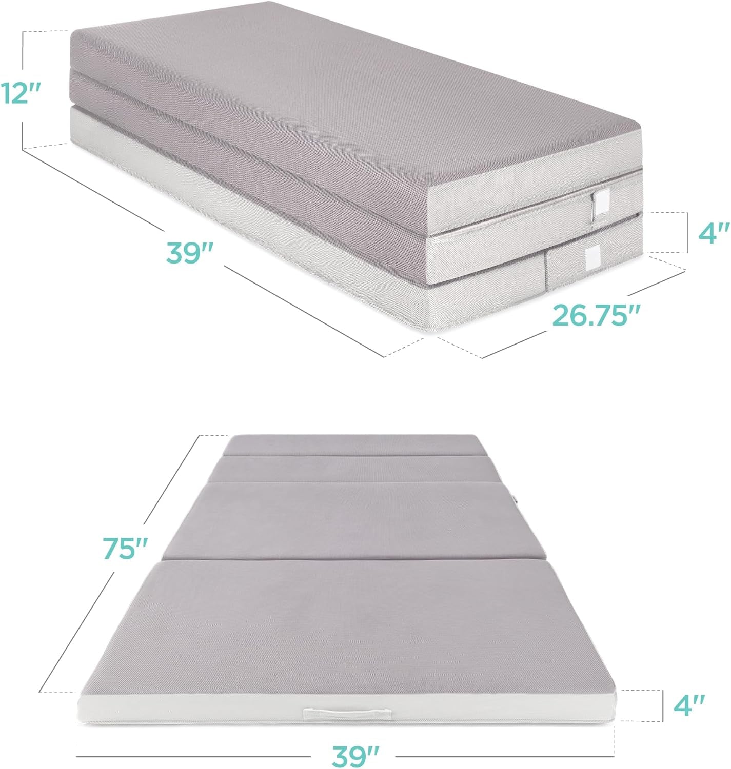 Portable Tri-Fold Foam Mattress Ideal For Guests Camping-1
