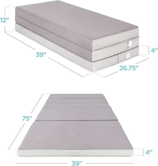 Portable Tri-Fold Foam Mattress Ideal For Guests Camping-1
