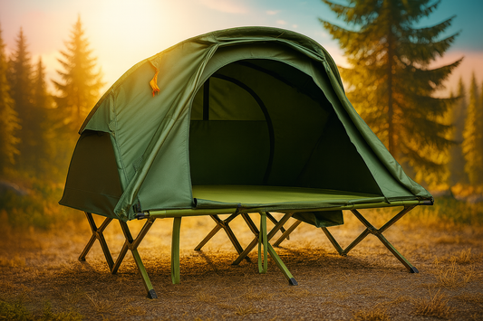 2-Person Off-Ground Tent Cot Combo – Weatherproof & Elevated Camping