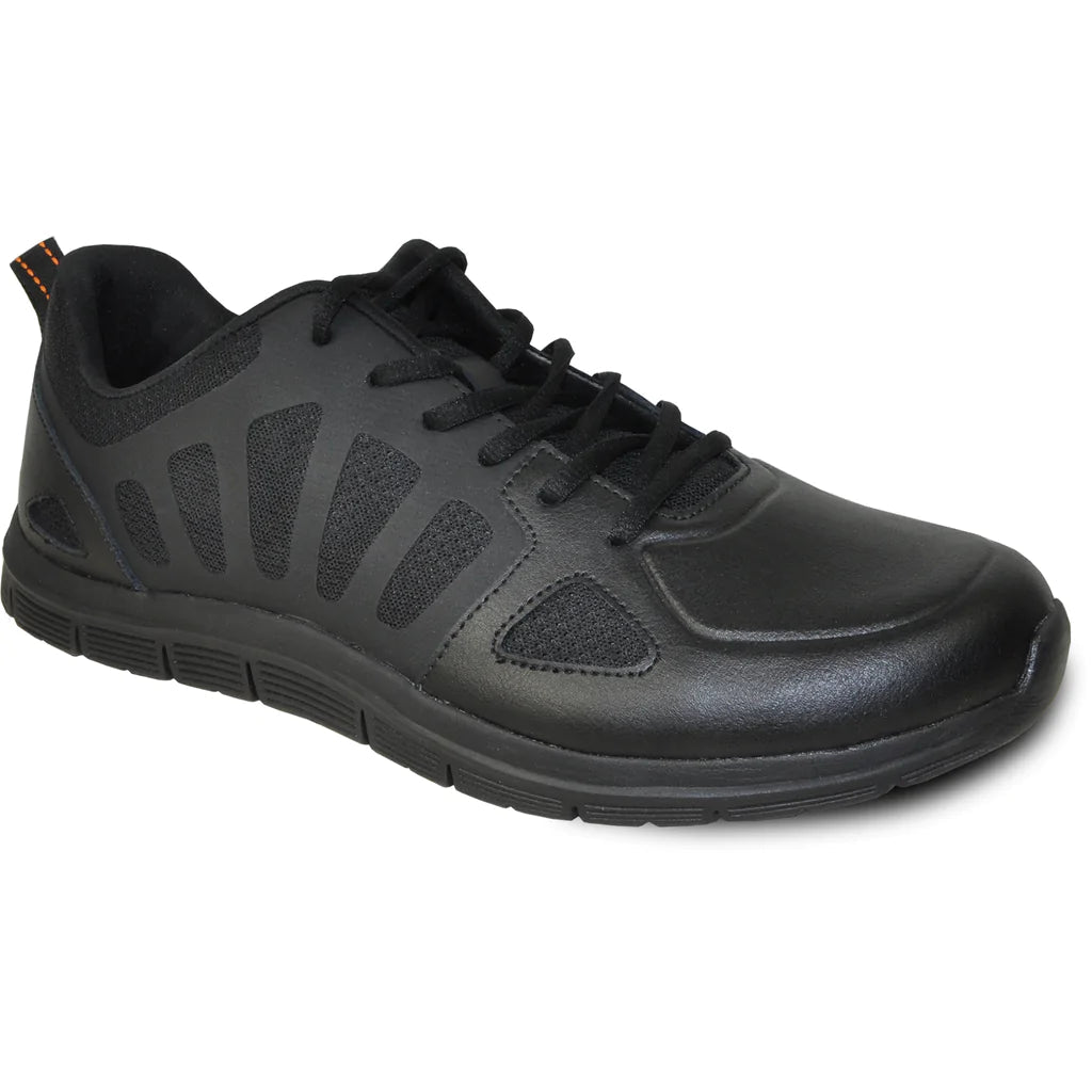 Black lace up non-slip shoes