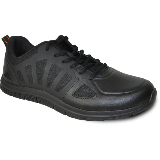 Black lace up non-slip shoes